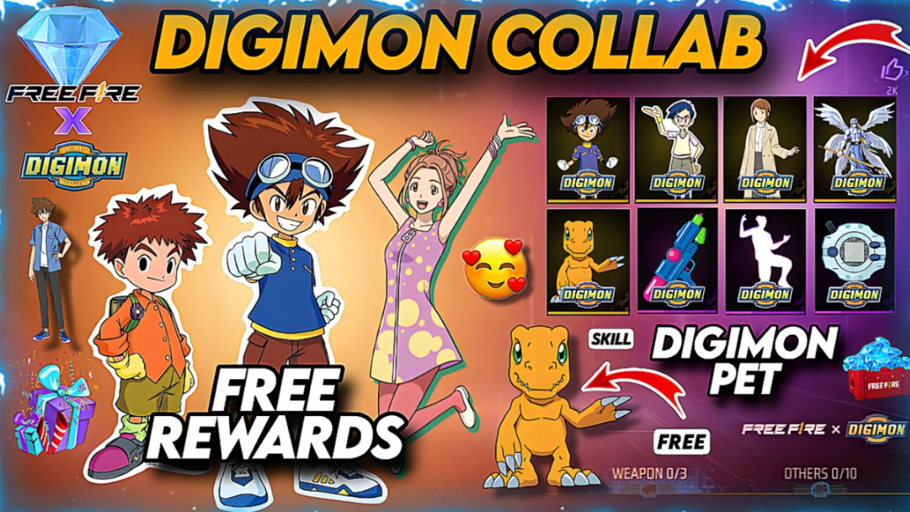 Free Fire x Digimon Adventure Collaboration 2025: New Pets, Outfits & Skins Revealed