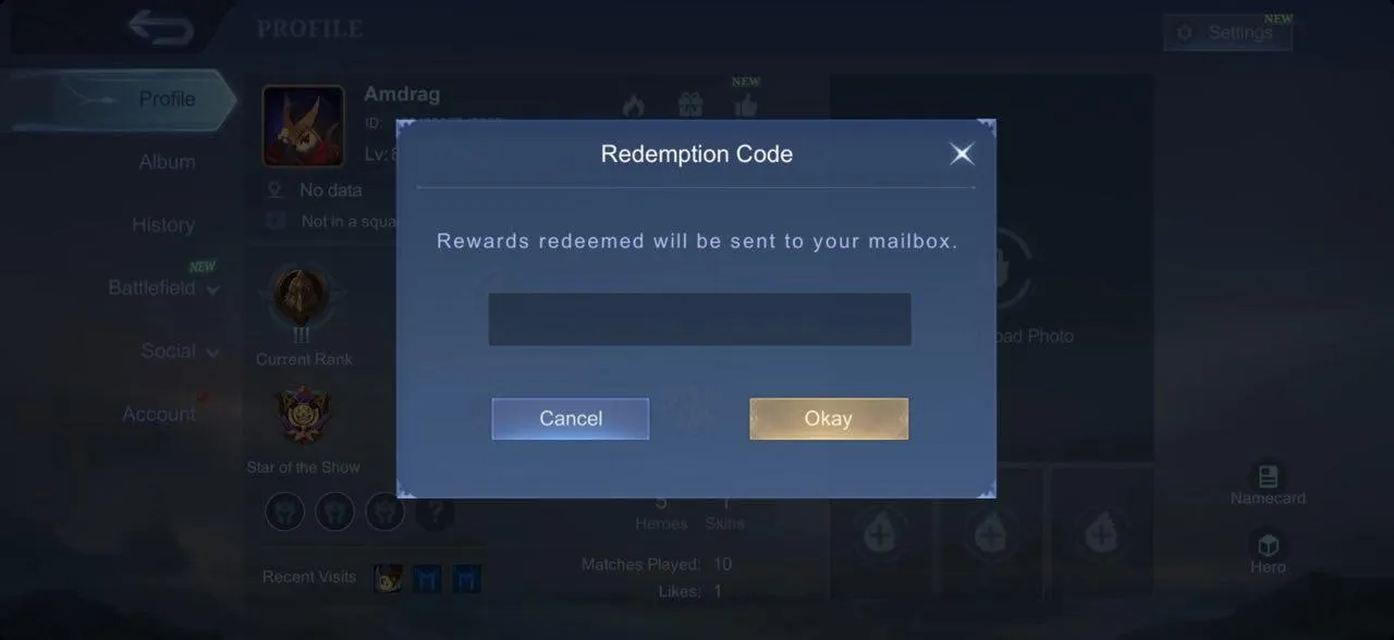 قم بكتابة أو لصق الكود من الجدول أعلاه، ثم اضغط على موافق