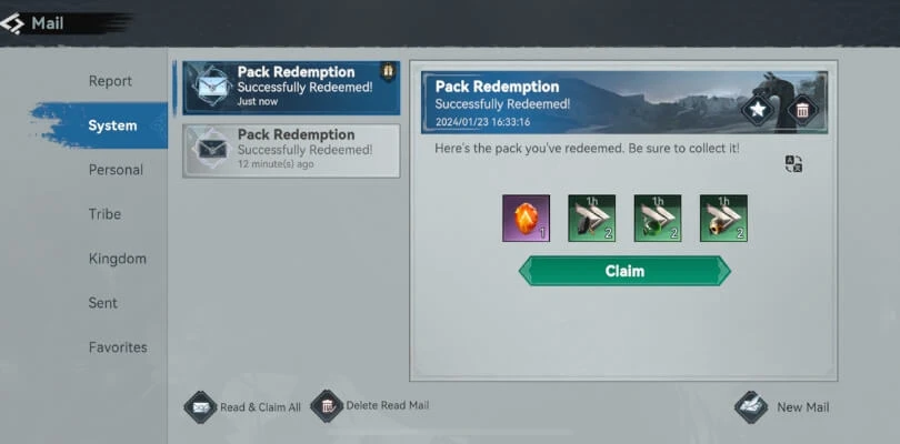 6.&nbsp;檢查您的遊戲內信箱 以領取獎勵。