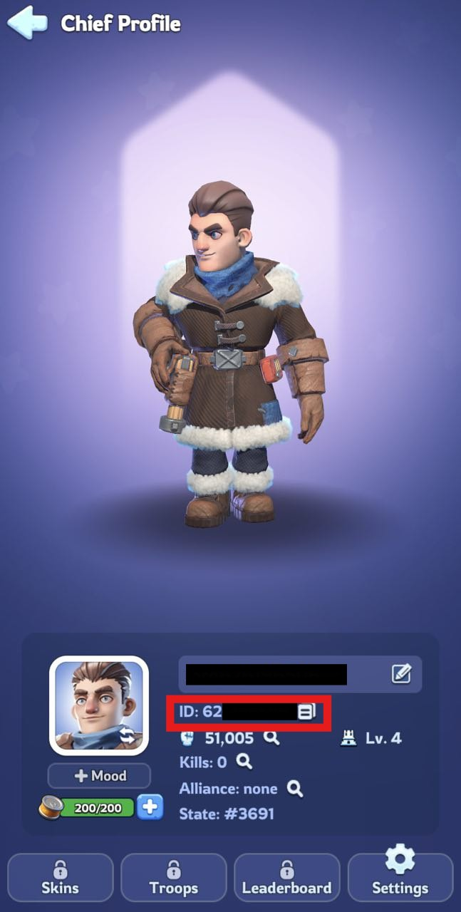 Salin Player ID kamu (tap tombol salin di sebelah kanan ID atau catat manual).