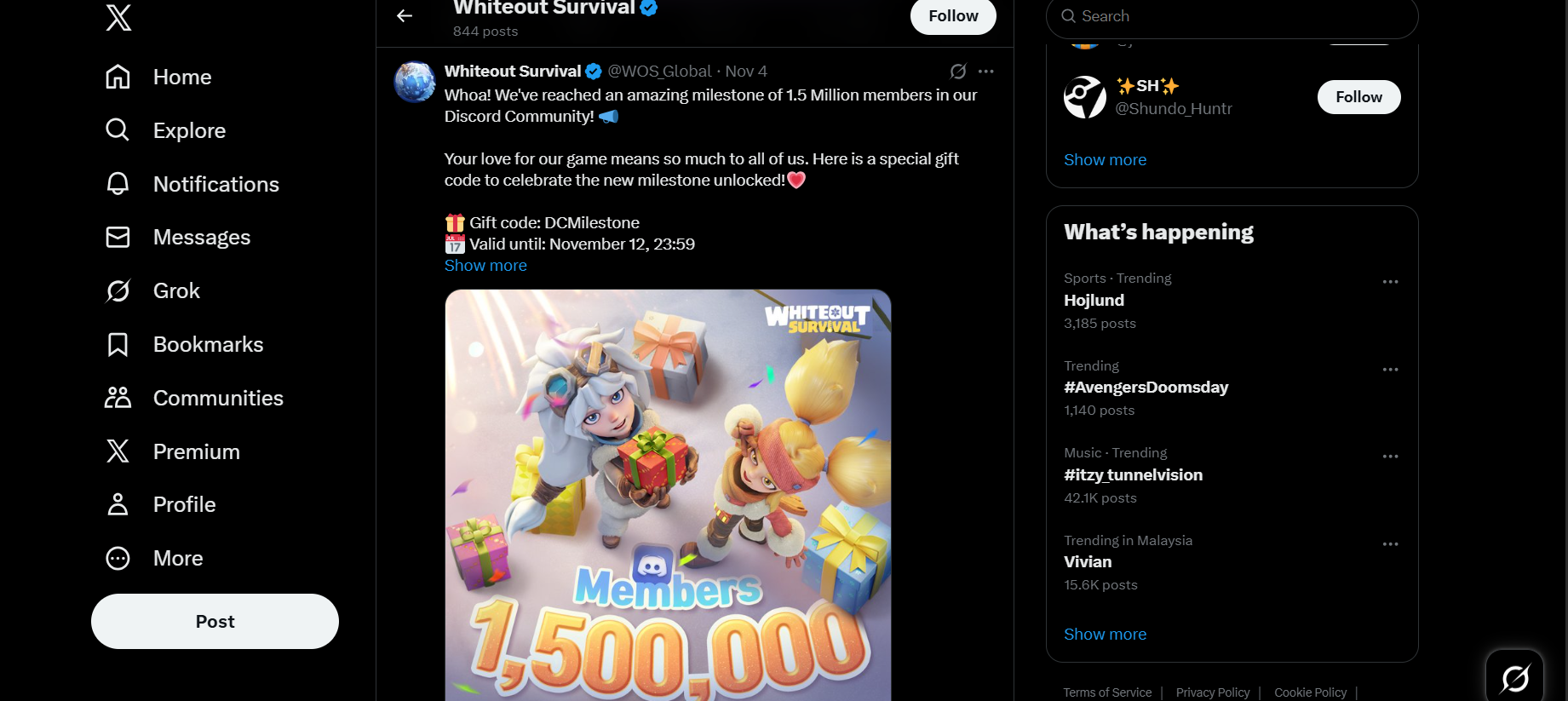 Di Mana Tempat Mencari Gift Code Whiteout Survival Terbaru