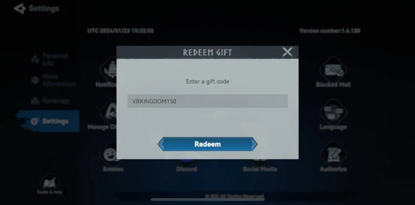 5.&nbsp;貼上禮包碼，然後點擊 兌換/確認。