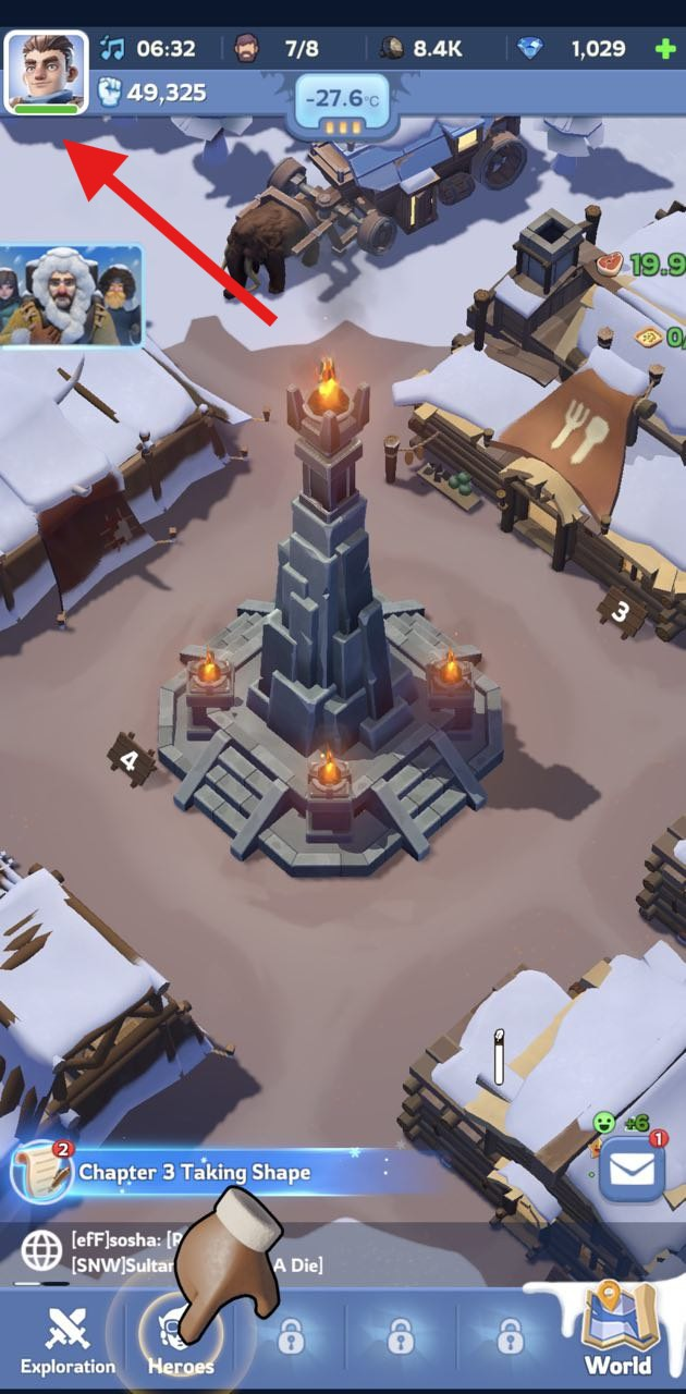 Tap Avatar Gubernur di pojok kiri atas.